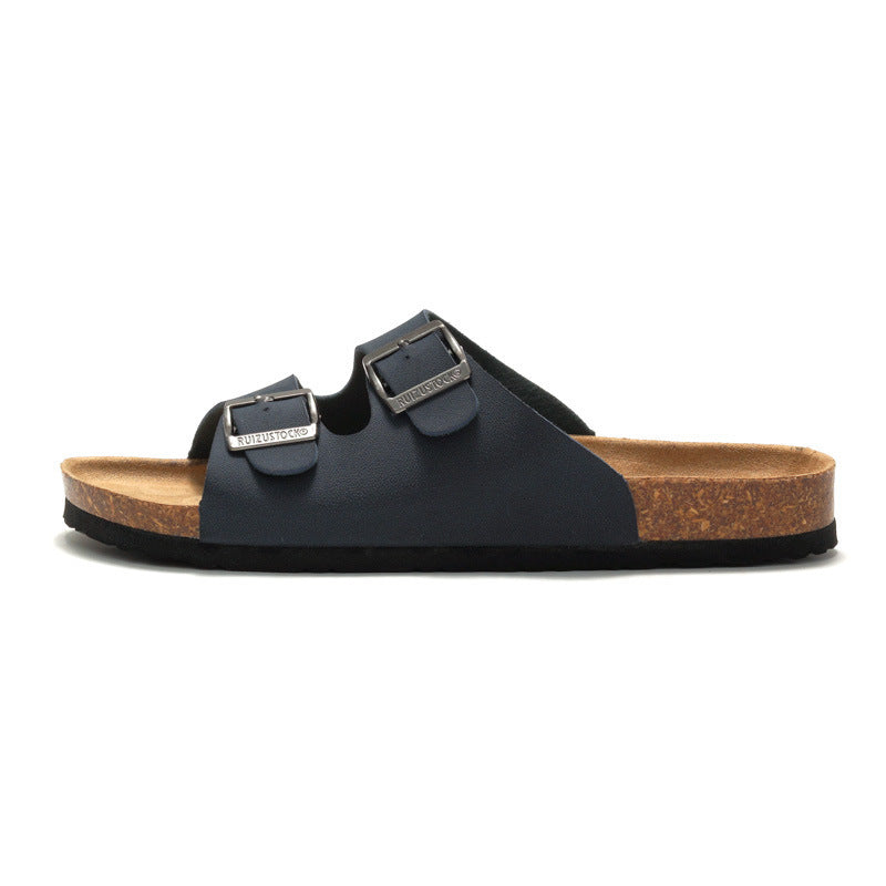 Jenny – Sandales de Plage en Liège avec Surface en Cuir Vegan