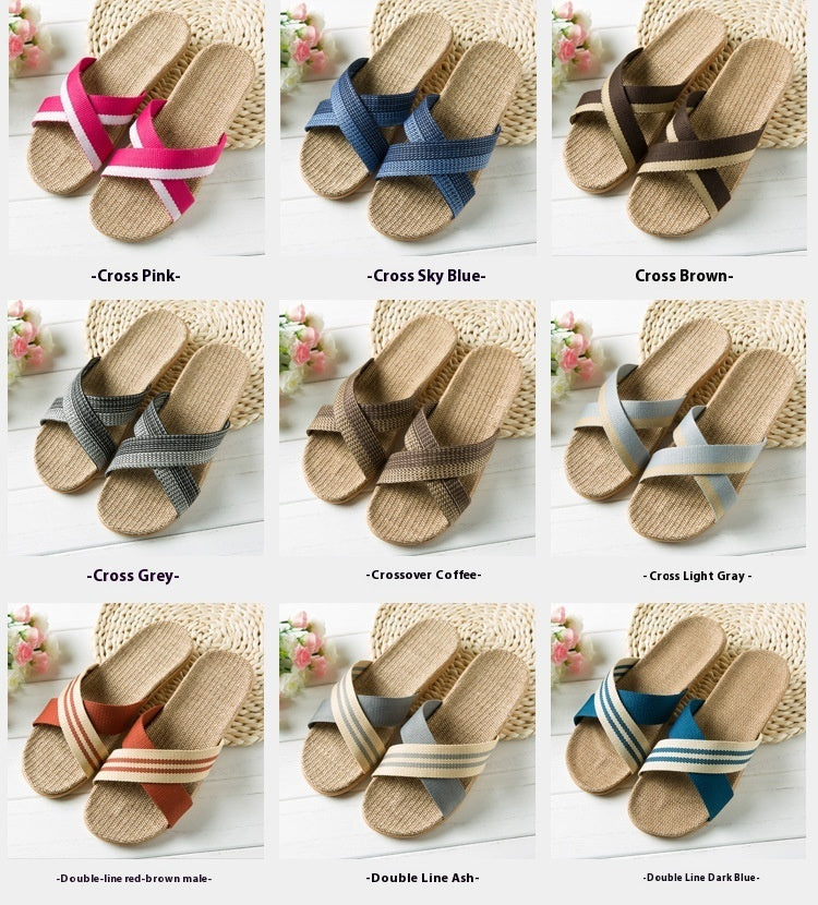 Robyn – Chaussons en Lin Antidérapants pour Couple