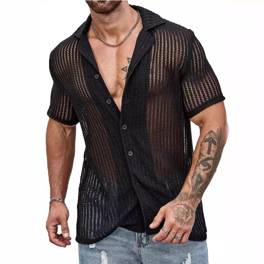 Jon – Chemise Cardigan Respirante à Manches Courtes
