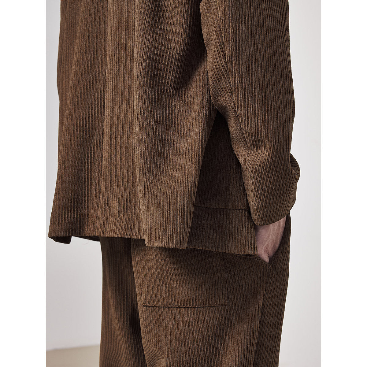 Joshua – Veste de costume à rayures texturées, décontractée et simple