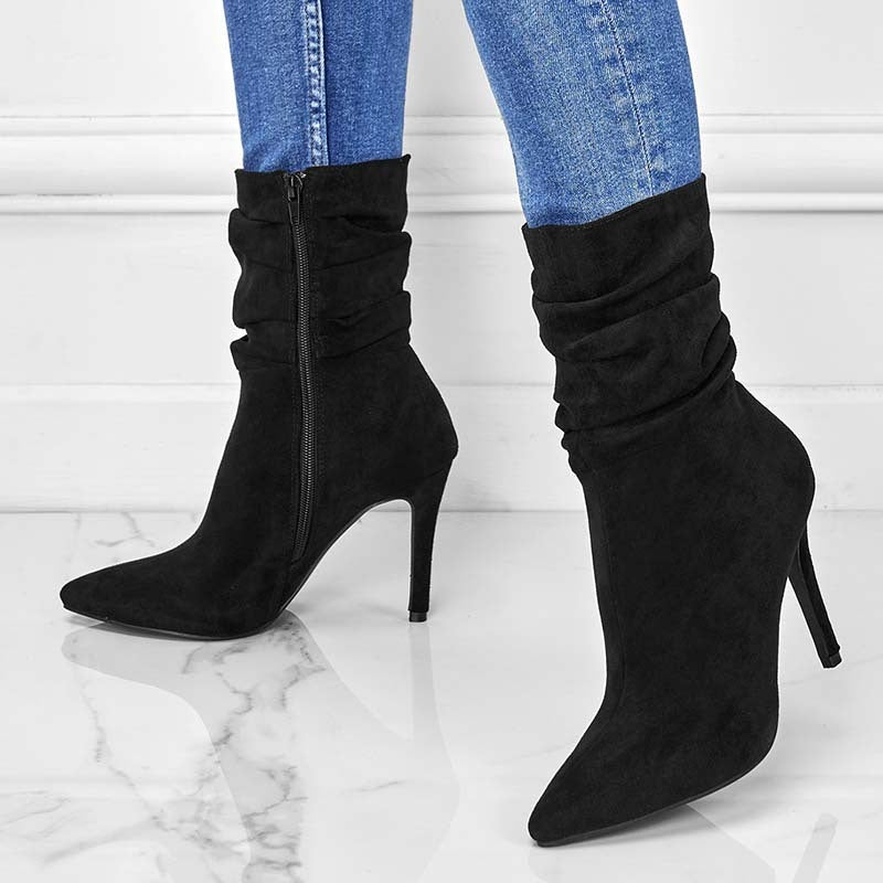 Samantha – Bottines à Talon Aiguille avec Fermeture Éclair