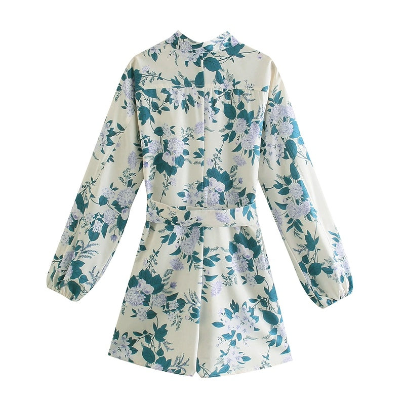 Zoe – Combinaison décontractée à fleurs avec ceinture