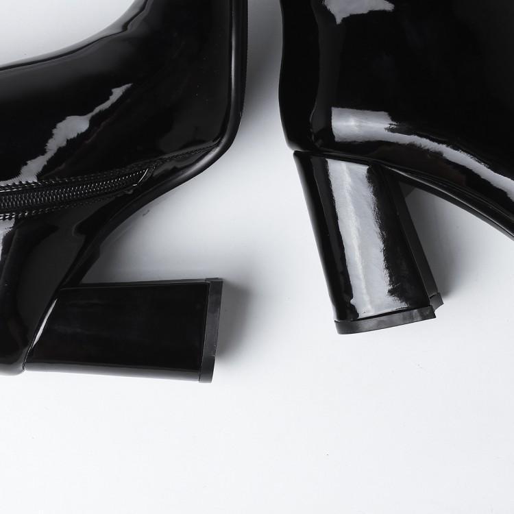 Emma – Bottines Courtes à Talons Épais Or et Argent Grande Taille