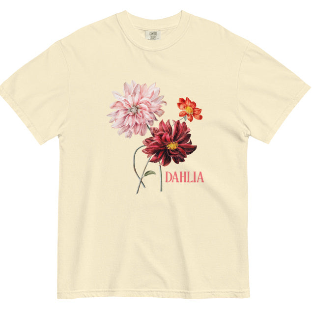 Jacqueline – T-shirt décontracté à col rond avec impression numérique Dahlia
