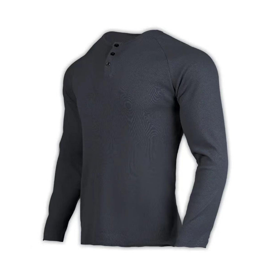 Guy – T-shirt de sport avec col Henry