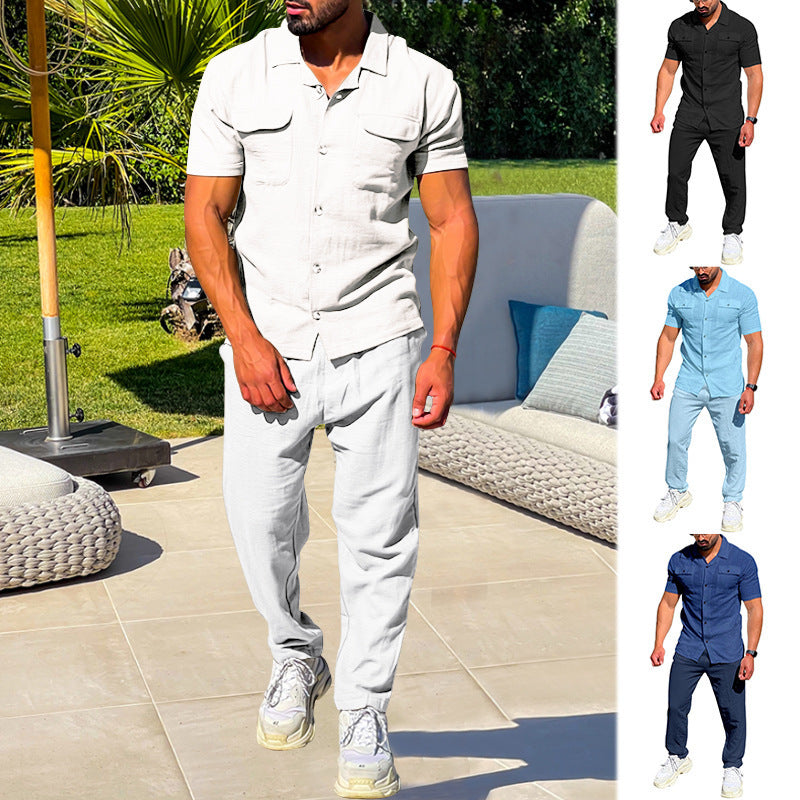 Joel – Ensemble Chemise à Manches Courtes Décontracté