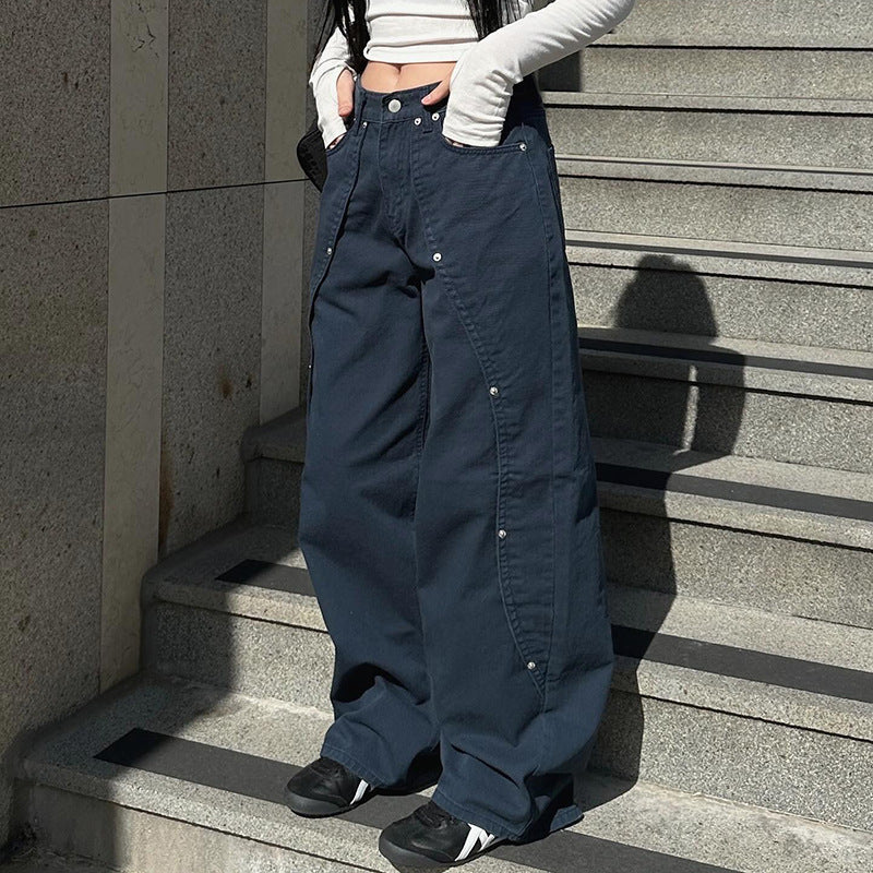 Amanda – Jeans Droits Amples Irréguliers