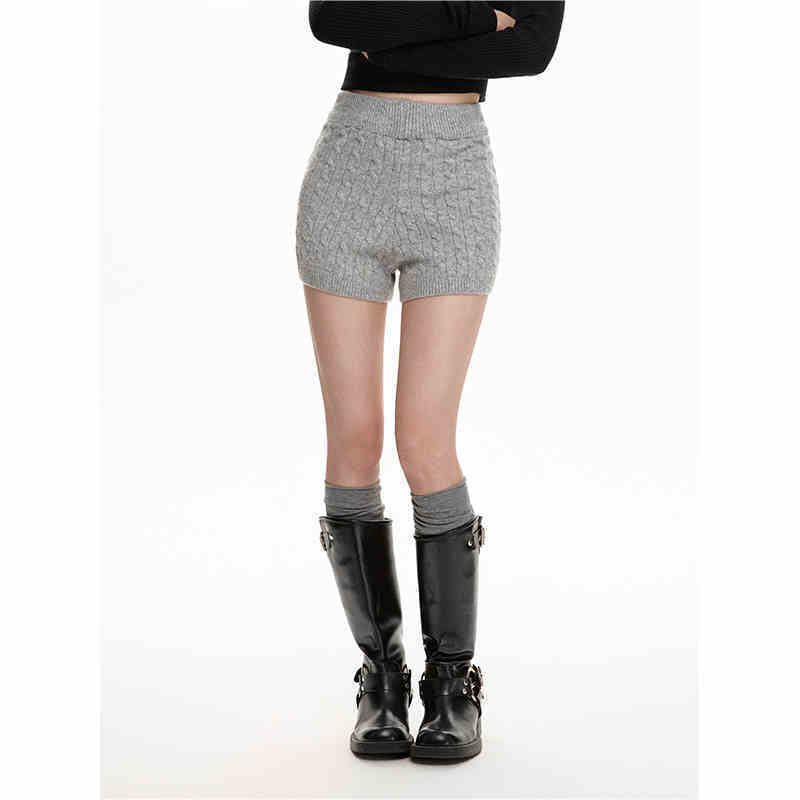 Lisa – Pantalon Court à Taille Haute et Jambe Large en Tricot