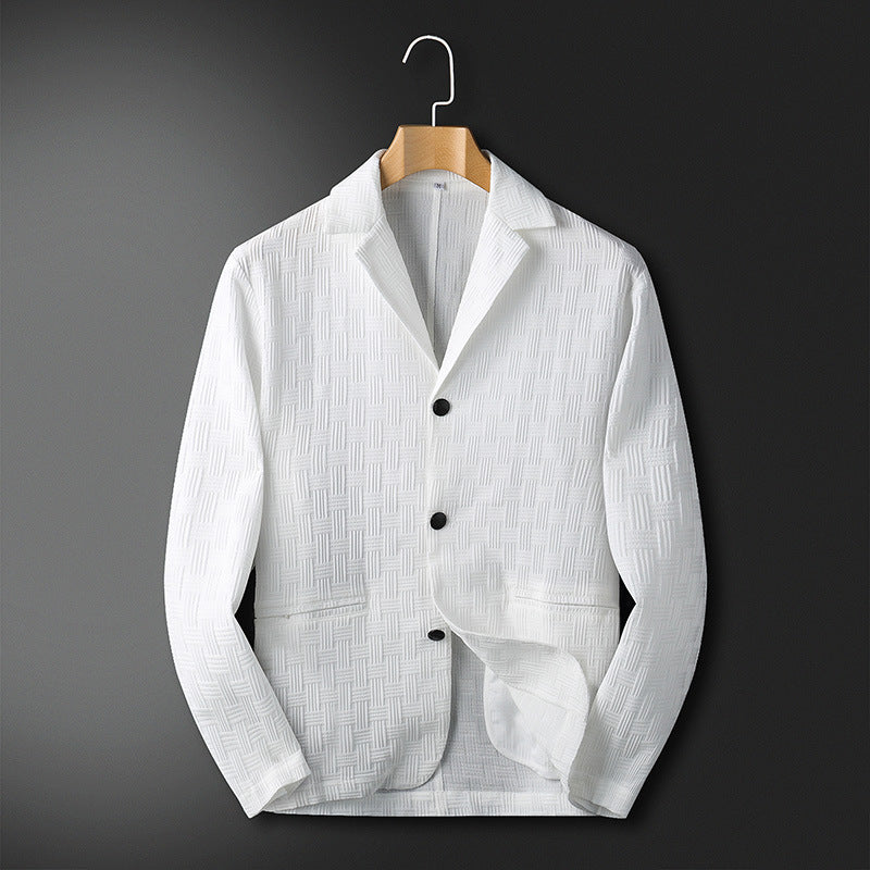 Jordan – Costume décontracté plissé à motif sombre de luxe léger