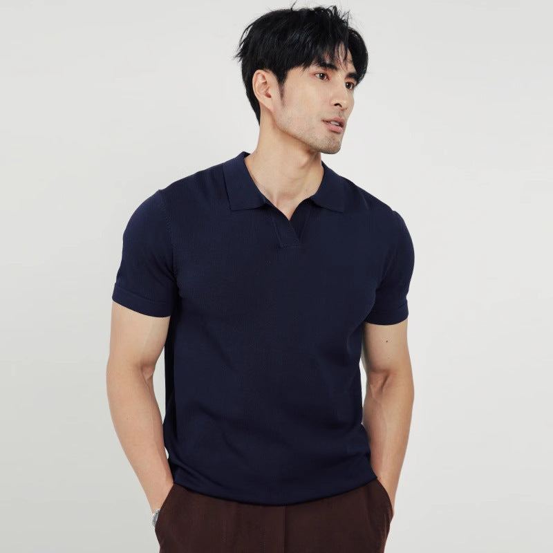 Desmond – Polo en maille à col pour homme