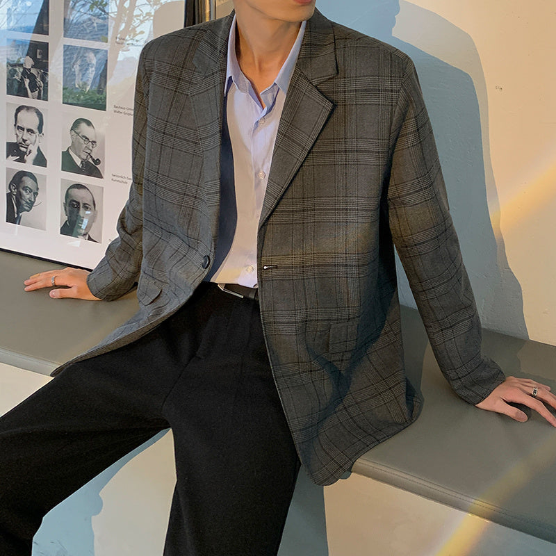 Clive – Costume à carreaux décontracté pour l'automne, style coréen tendance