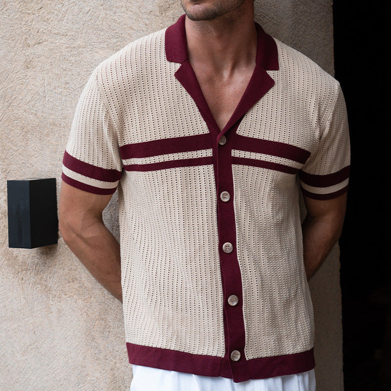 Stephen – Chemise décontractée à manches courtes et col en V