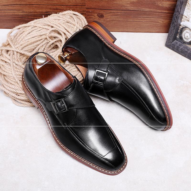 Damien – Chaussures Monk à Bout Carré en Cuir Vegan pour Homme