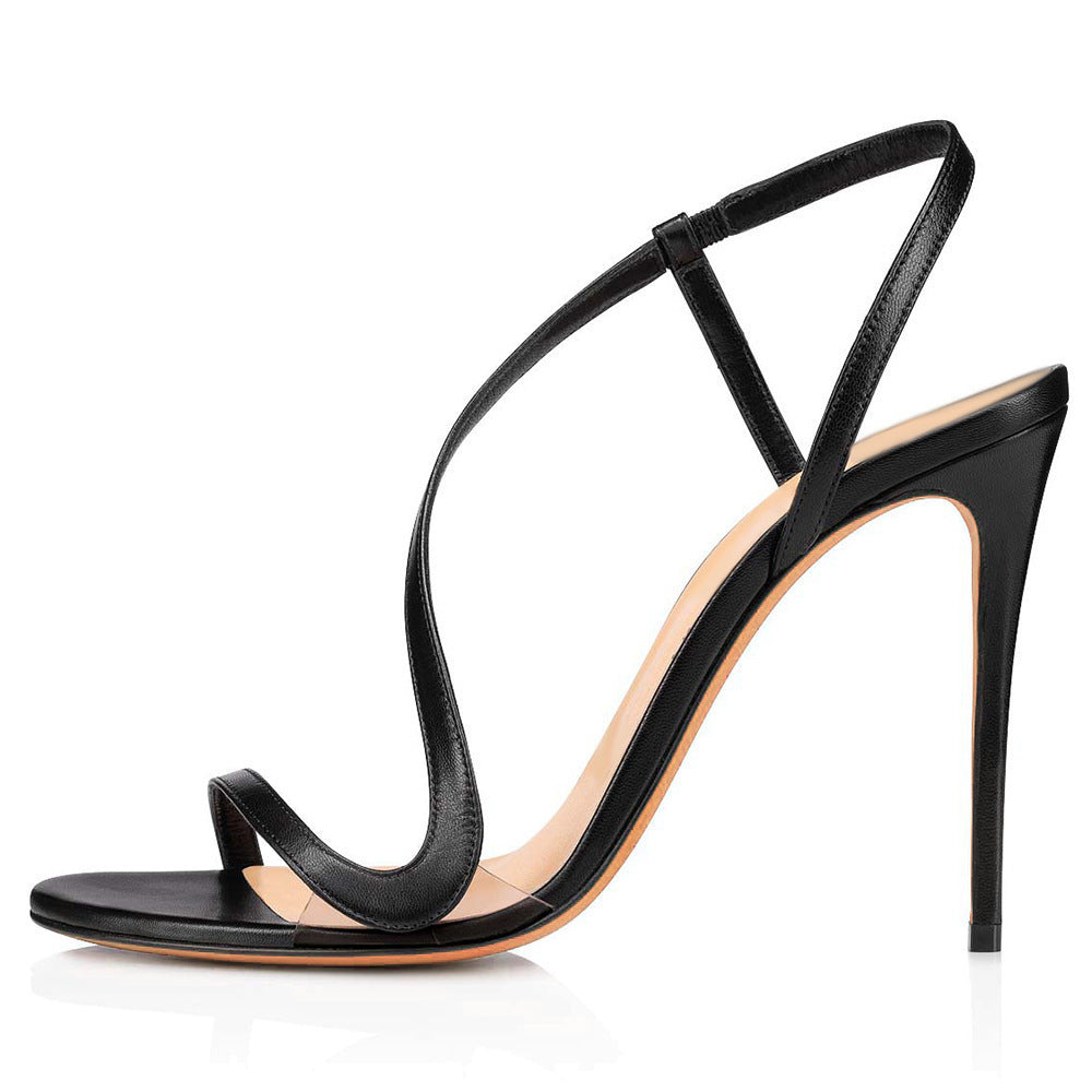 Rose – Sandales à Talons Aiguille à Bride et Bout Ouvert