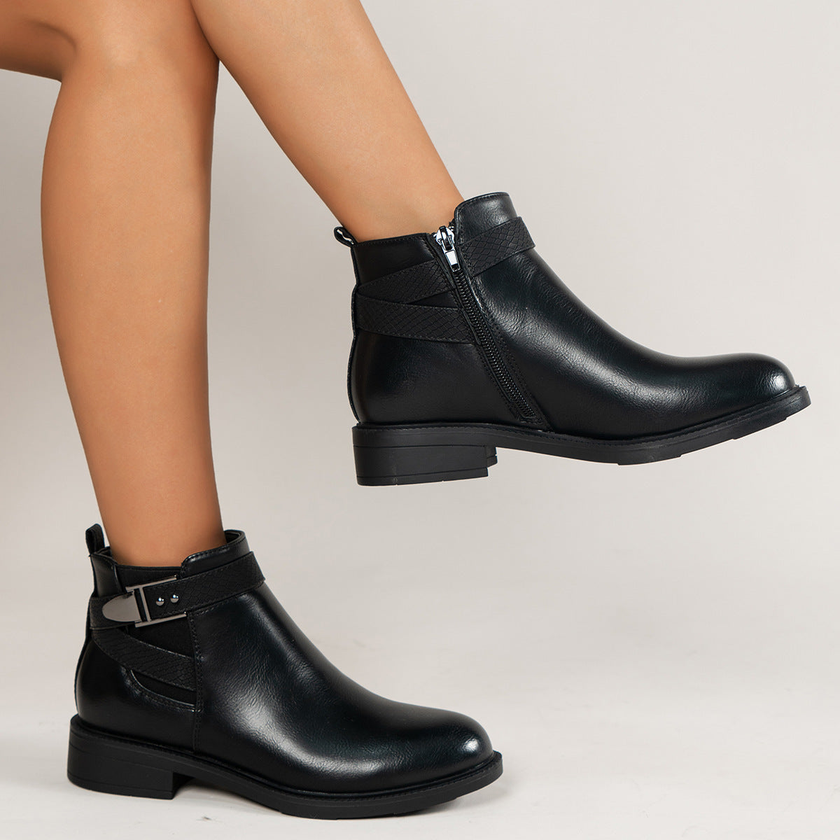 Anne – Bottines Chelsea Femmes avec Fermeture Éclair et Boucle