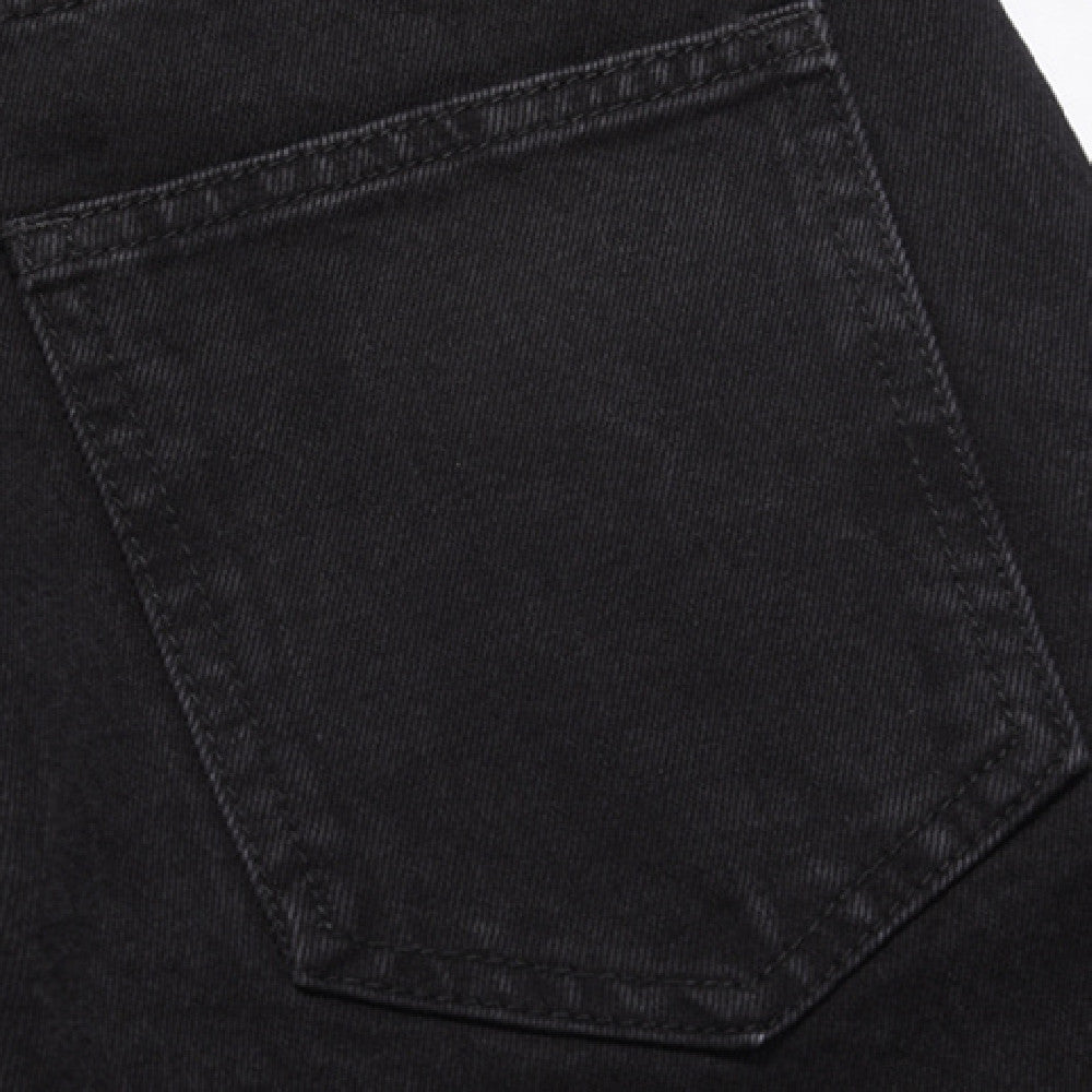 Karen – Jean Évasé Contrasté à Taille Haute et Coupe Droite