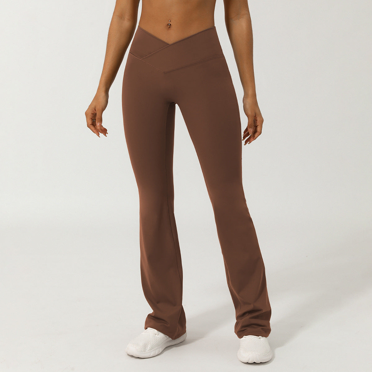 Deborah – Pantalon Large Croisé Taille V en Tissu Doux