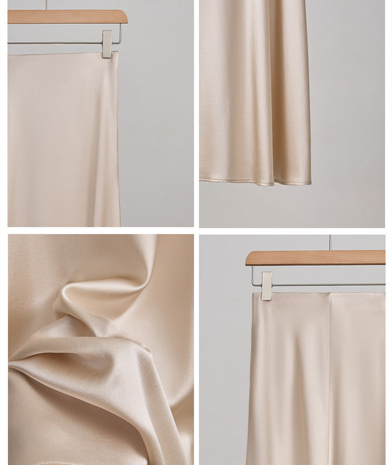 Lisa – Jupe Évasée en Soie Taille Haute