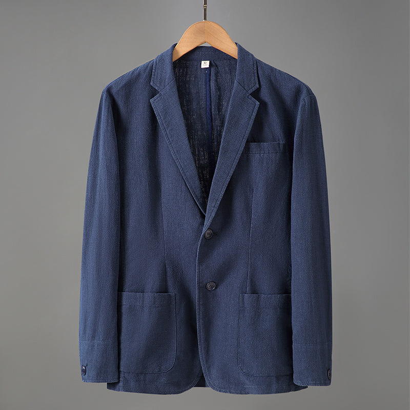 Nathan – Veste de costume en lin mince à manches longues pour hommes