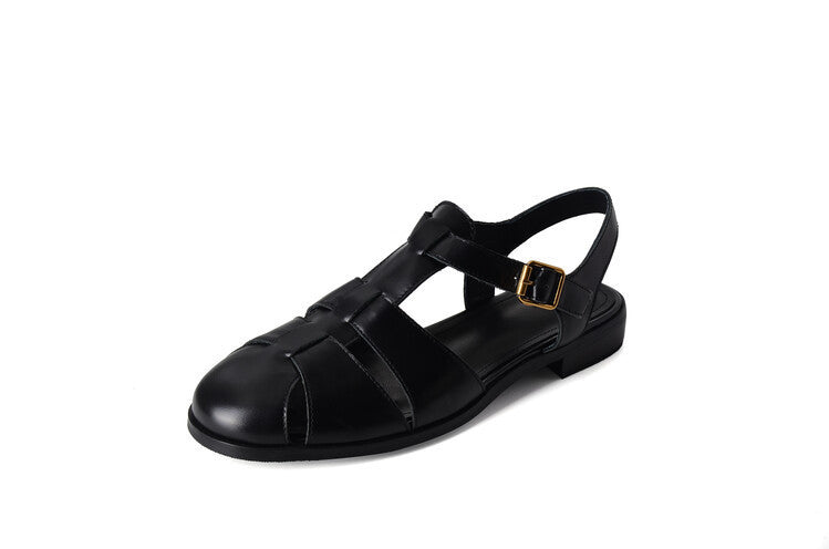 Mandy – Chaussures Romaines à Semelle Plate Rétro