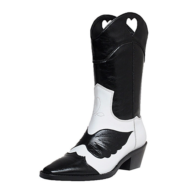 Karen – Bottes Hautes Fumée à Motif Lait