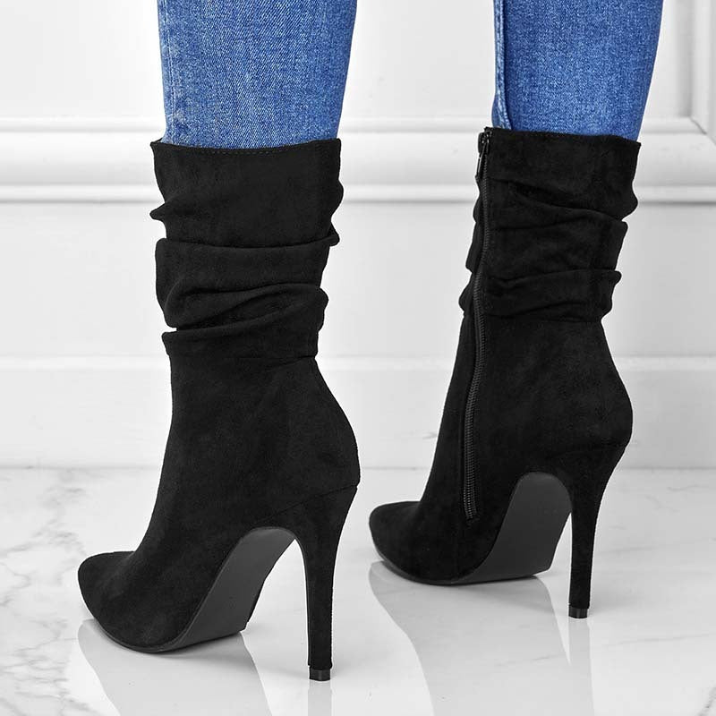 Samantha – Bottines à Talon Aiguille avec Fermeture Éclair