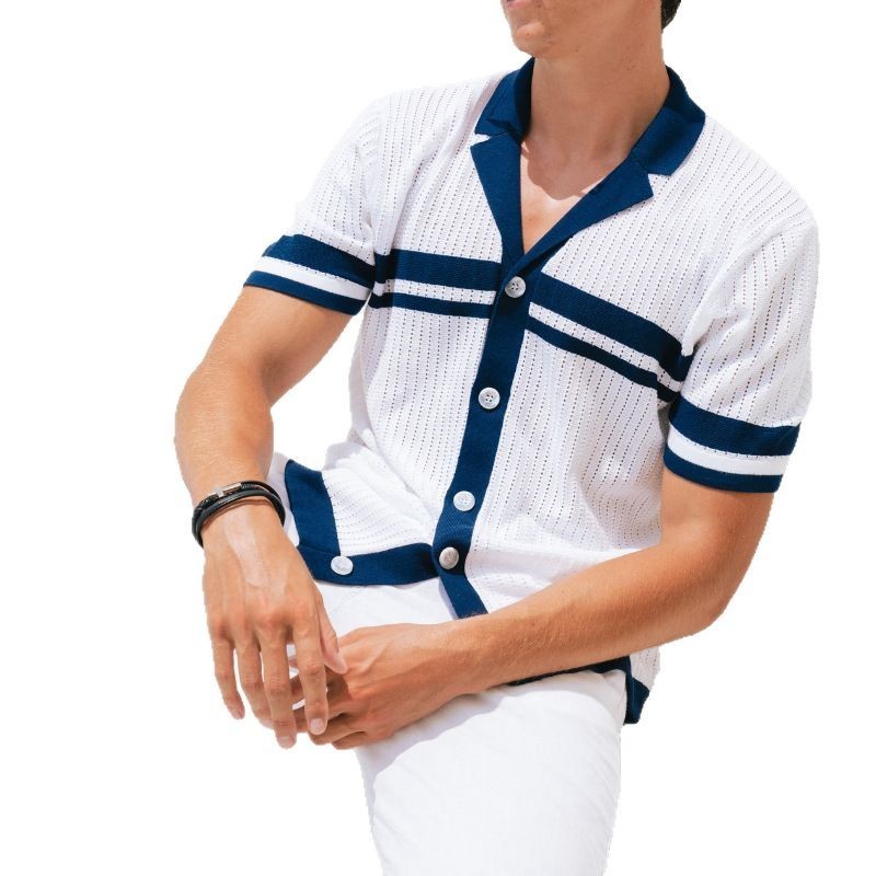 Stephen – Chemise décontractée à manches courtes et col en V