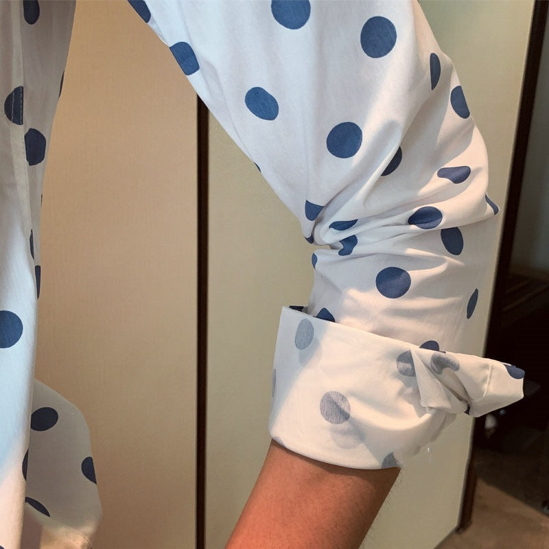 Terence – Chemise décontractée à manches longues épaules dénudées