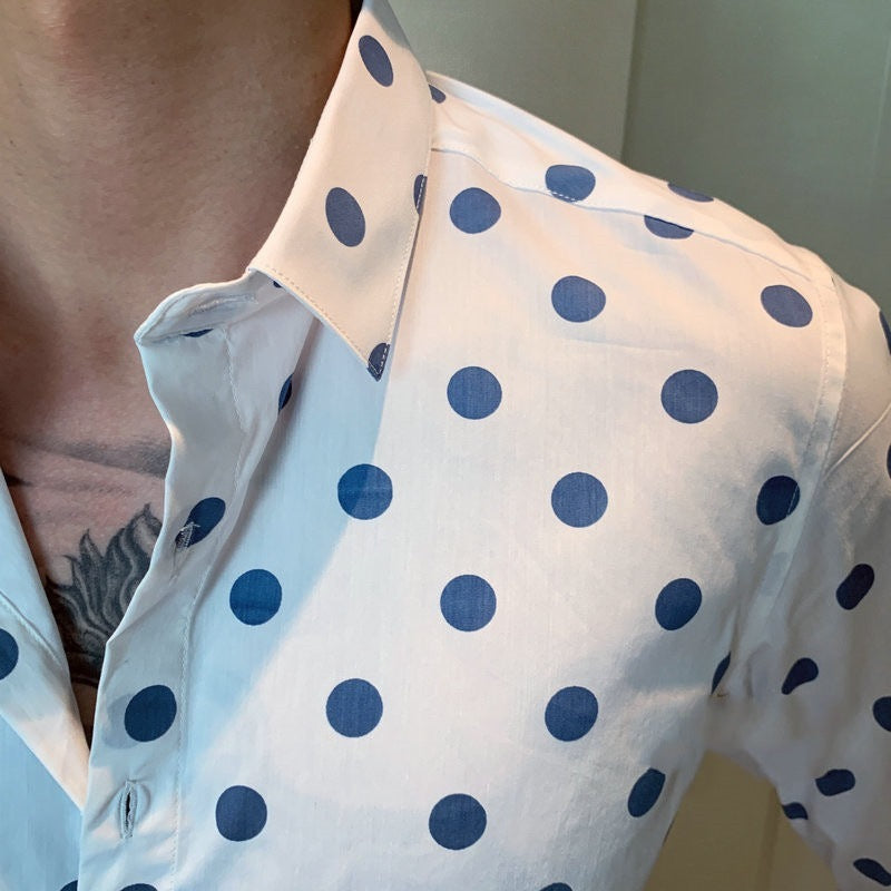 Terence – Chemise décontractée à manches longues épaules dénudées