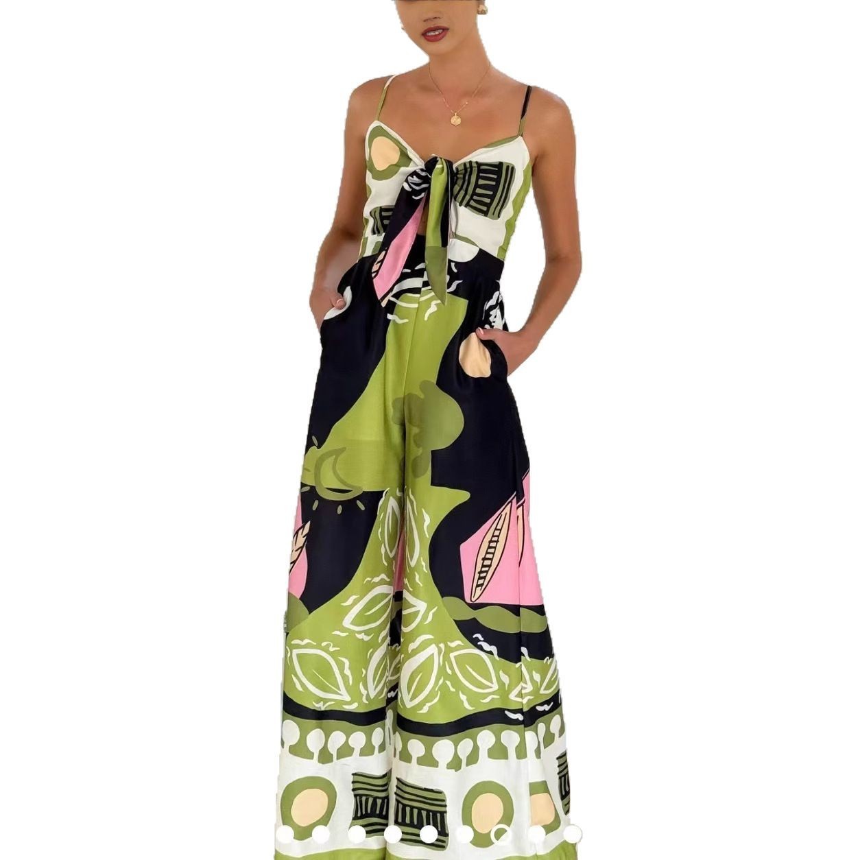 Linda – Pantalon Siamois Imprimé Européen et Américain