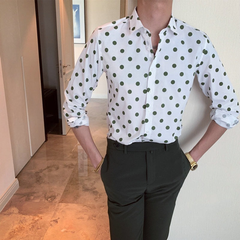 Terence – Chemise décontractée à manches longues épaules dénudées