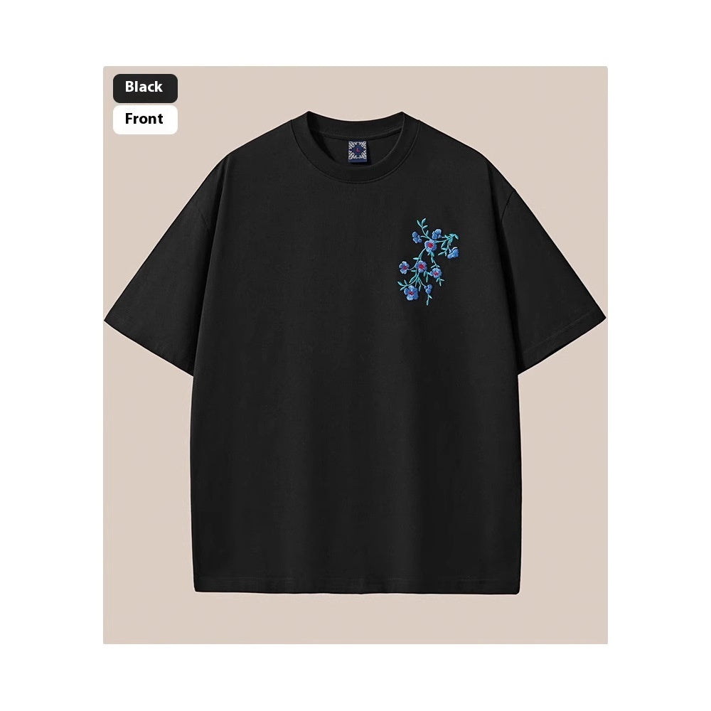 Ronnie – T-shirt à manches courtes en coton avec broderie pour hommes