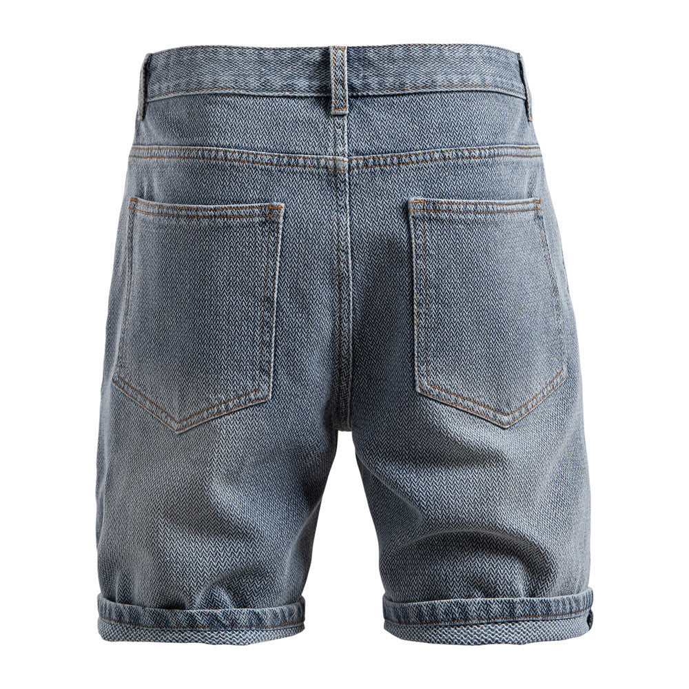 Carl – Shorts en Denim à Motif Ciel Étoilé pour Hommes