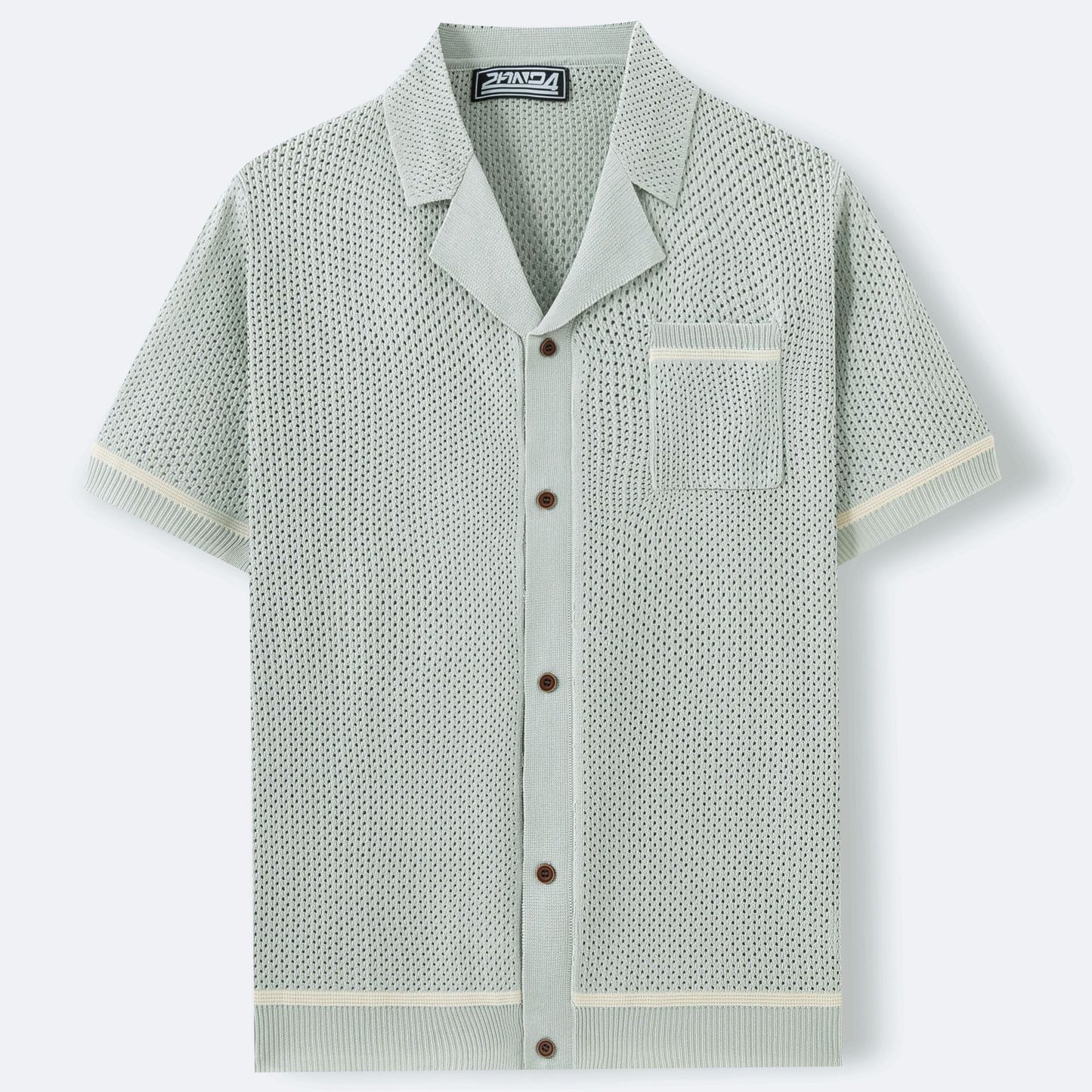 Mitchell – Polo à Col Cubain en Maille pour l'Été
