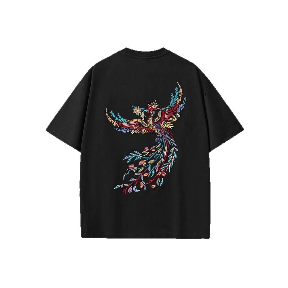 Ronnie – T-shirt à manches courtes en coton avec broderie pour hommes