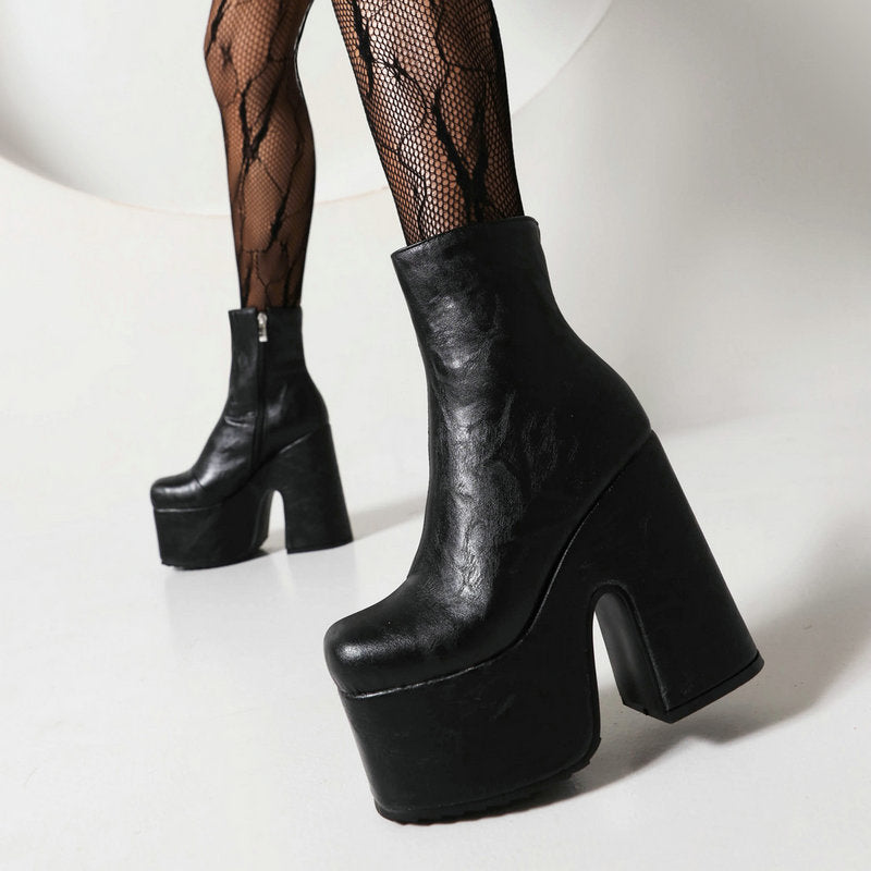 Brenda – Bottes à Talons Hauts avec Fermetures Éclair Latérales