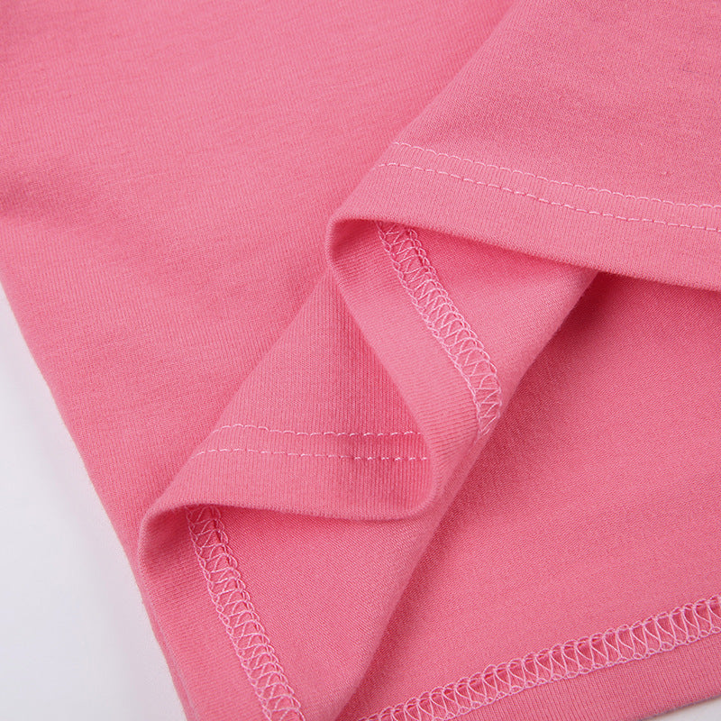 Christine – T-shirt à Broderie Lettre Style Épicé