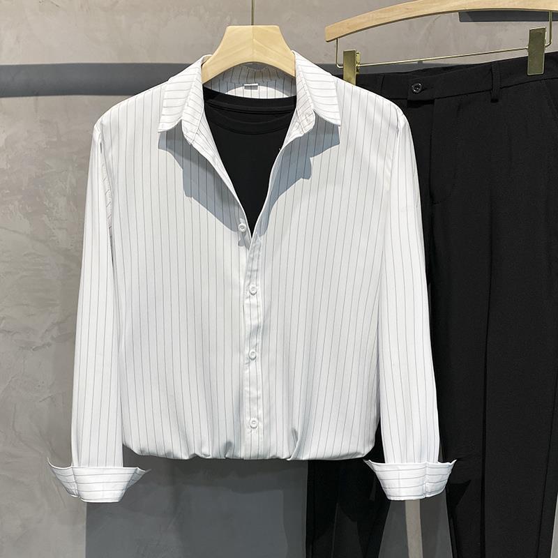 Linda – Chemise Décontractée en Soie Rayée