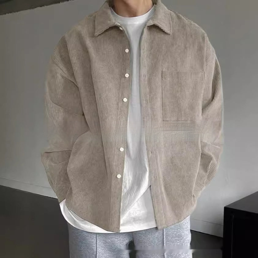Spencer – Chemise Casual en Velours Côtelé à Manches Longues