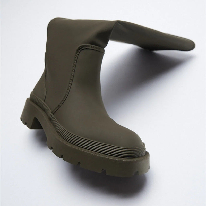 Victoria – Bottes Martin Hautes à Tête Ronde pour Femme