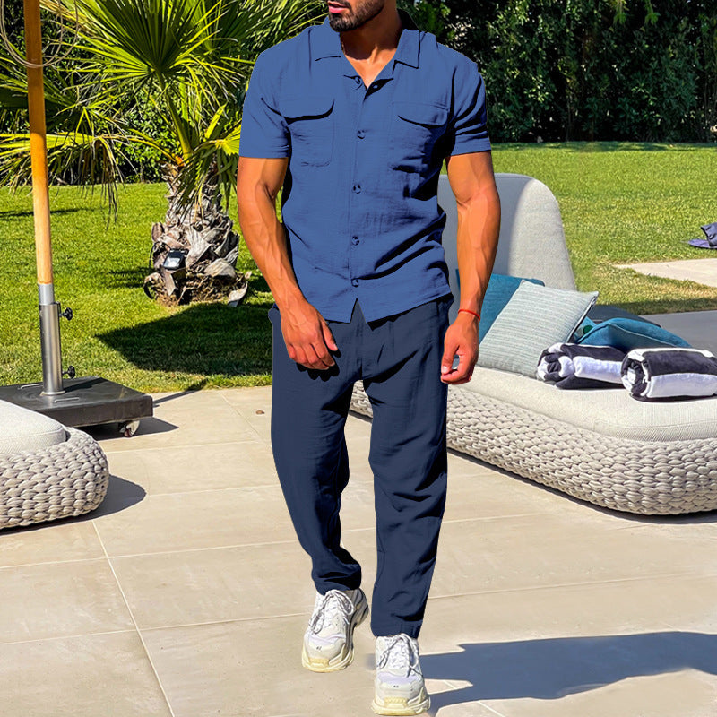 Joel – Ensemble Chemise à Manches Courtes Décontracté