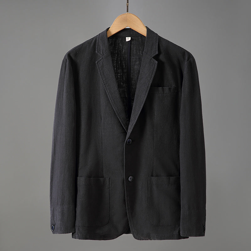 Nathan – Veste de costume en lin mince à manches longues pour hommes