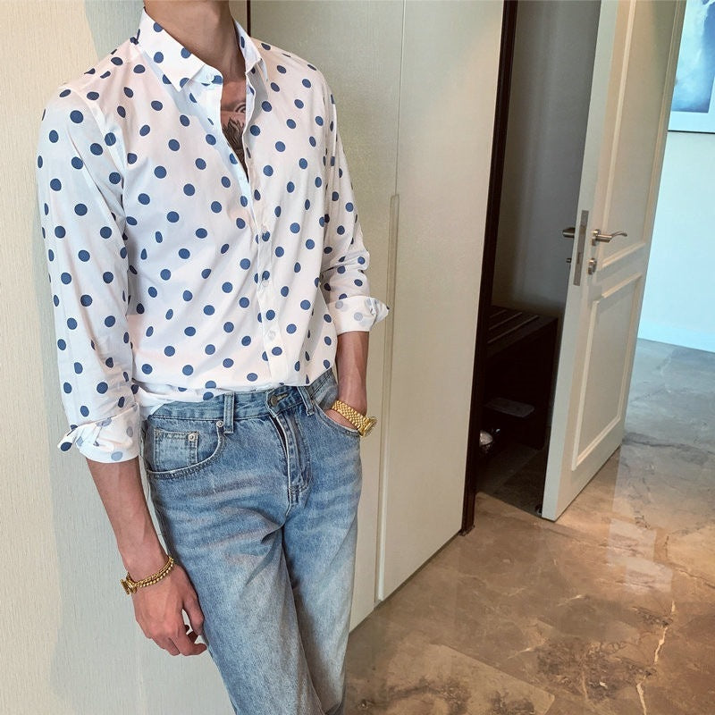 Terence – Chemise décontractée à manches longues épaules dénudées