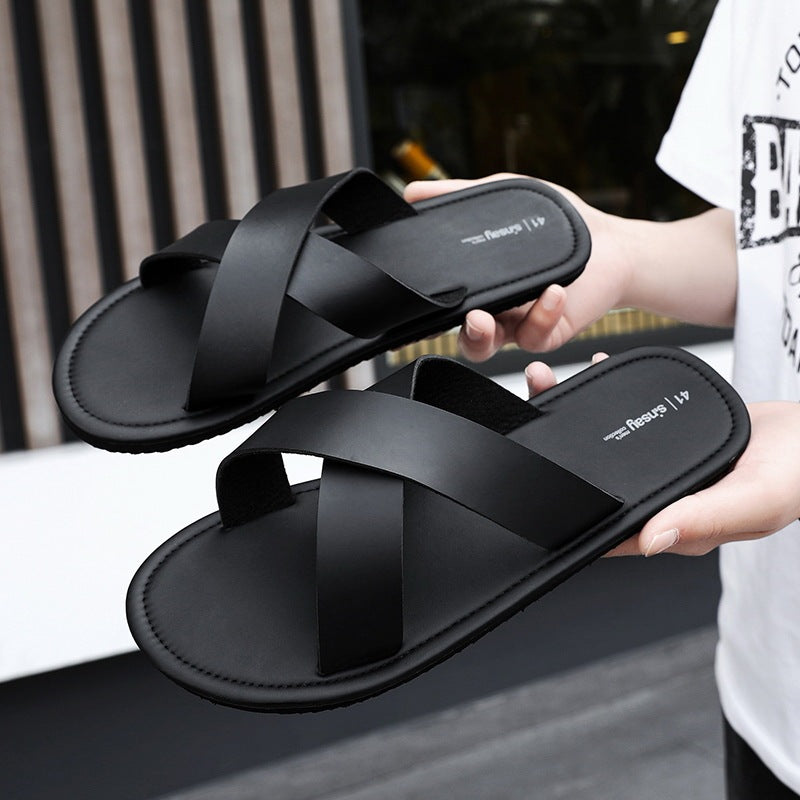Cameron – Chaussons Simples et Confortables en Noir pour Hommes