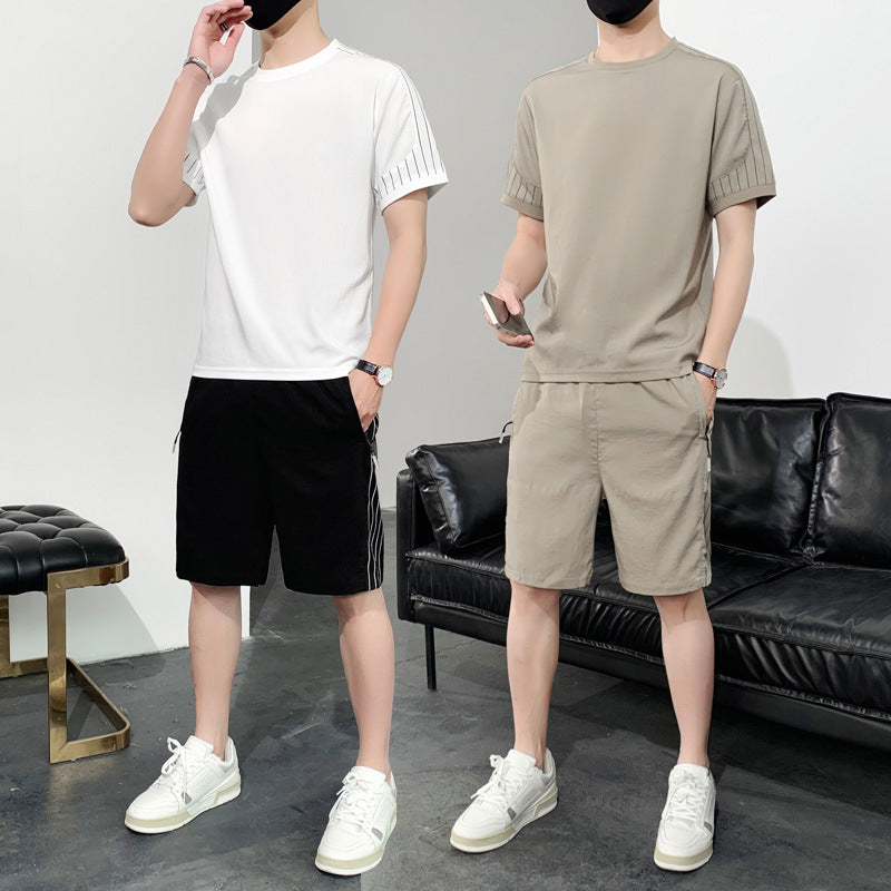 Spencer – Ensemble Sport en Soie de Glace à Manches Courtes pour Hommes