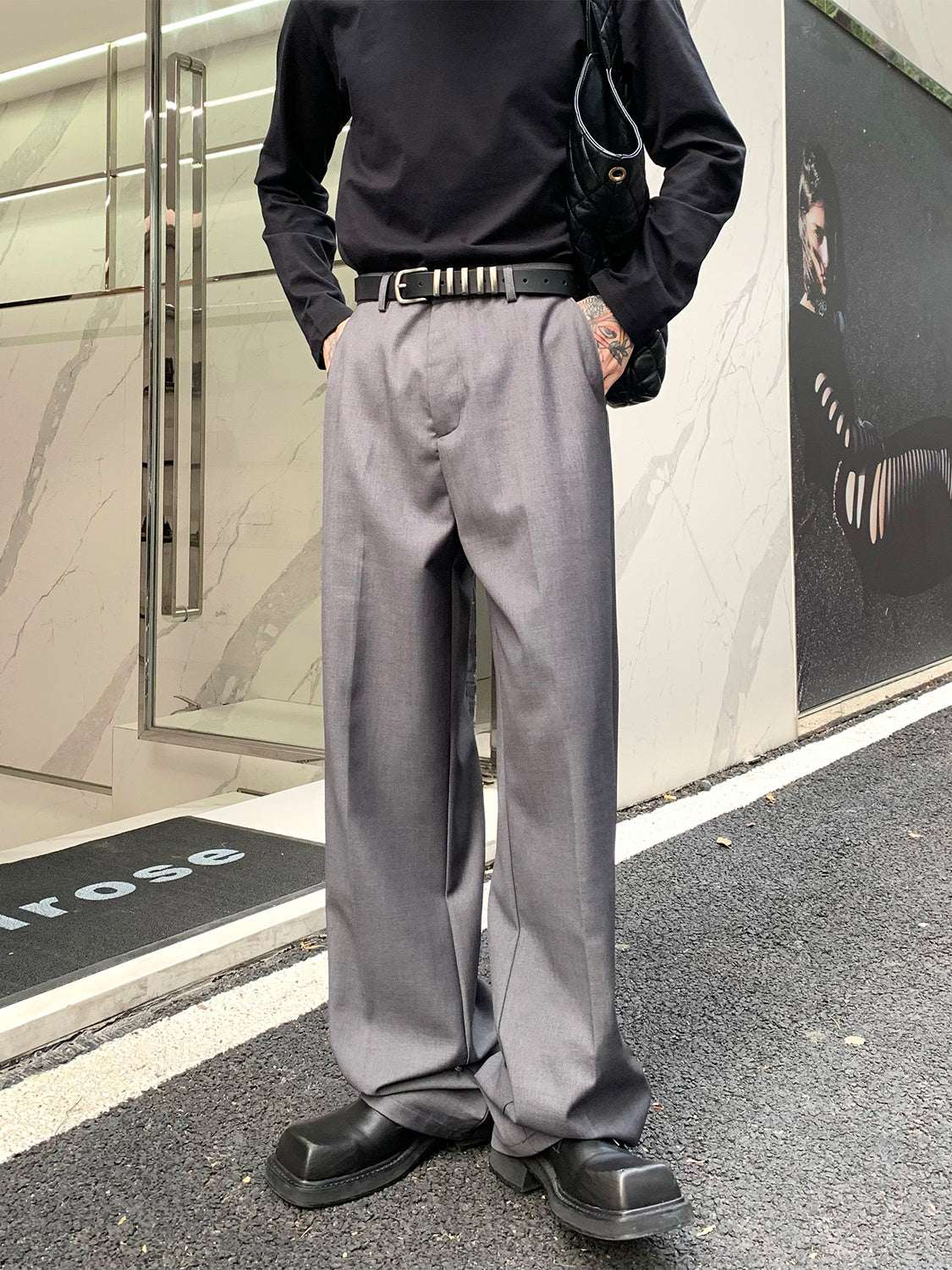 Nathan – Pantalons Droits Décontractés avec Boutons pour Hommes