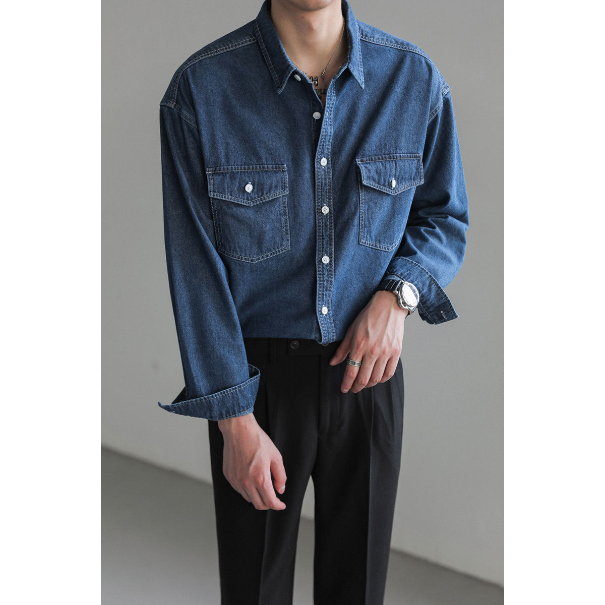 Matt – Chemise en Denim à Manches Longues pour Homme