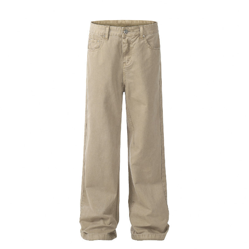 Anton – Pantalon Décontracté Khaki à Jambe Droite