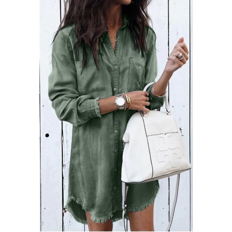 Andrea – Robe-chemise en Denim