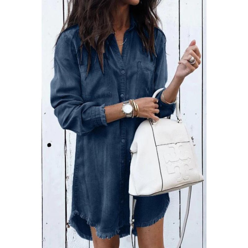 Andrea – Robe-chemise en Denim